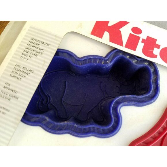 KitchenAid Animal Silicone Baking Molds Lion Monkey Rhino Elephant Alligator - Picture 8 of 8